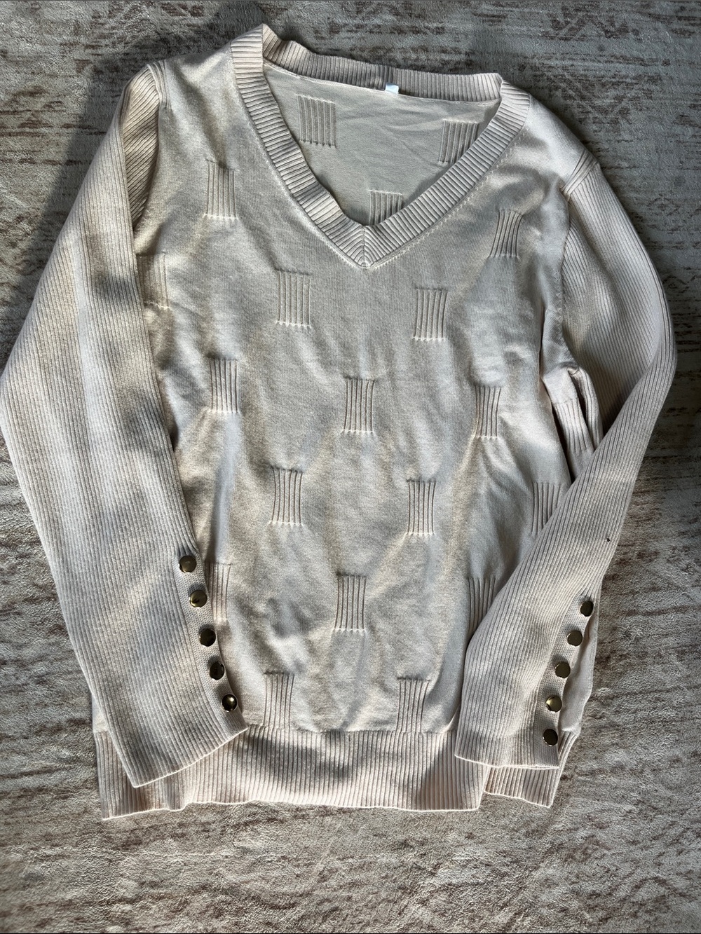 Cream v neck sweater